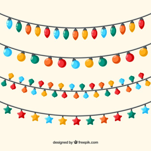 Luces de navidad de diferentes colores