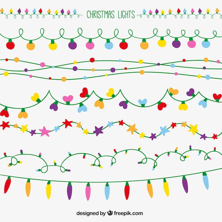 Vector gratuito luces de navidad set