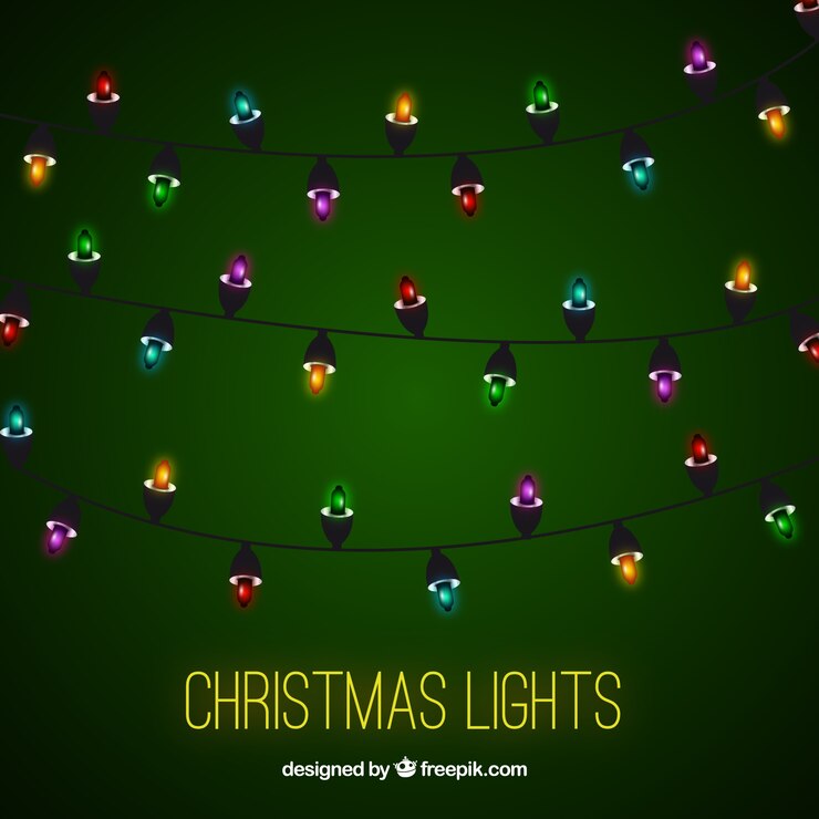 Vector gratuito luces navideñas de colores