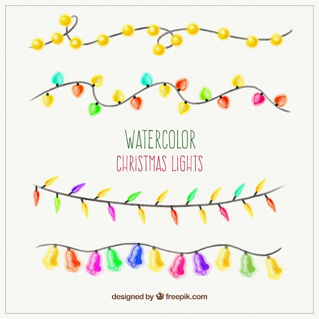 Vector gratuito luces navideñas pintadas a mano