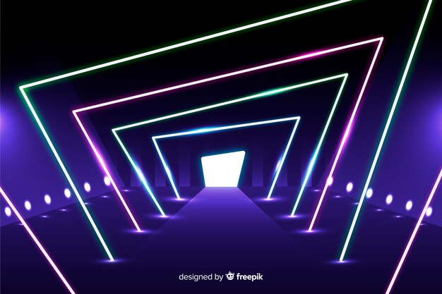 Luces de neón en el fondo del escenario