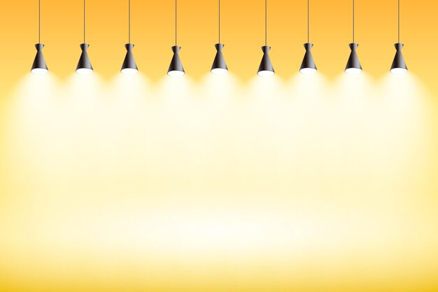Luces de punto de fondo estudio amarillo