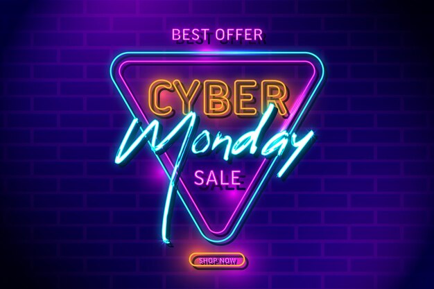 Luces retro neón cyber monday