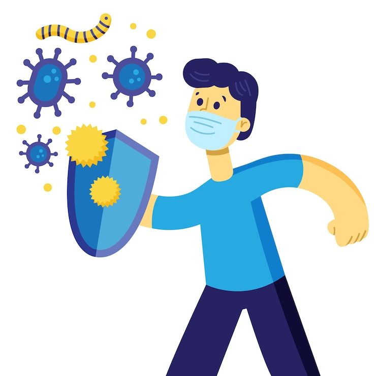 Vector gratuito lucha contra el concepto de virus
