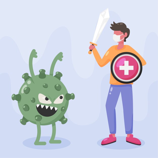 Lucha contra la ilustración del virus