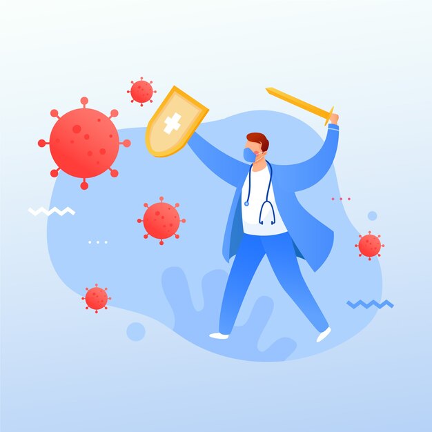 Lucha contra el virus médico profesional médico