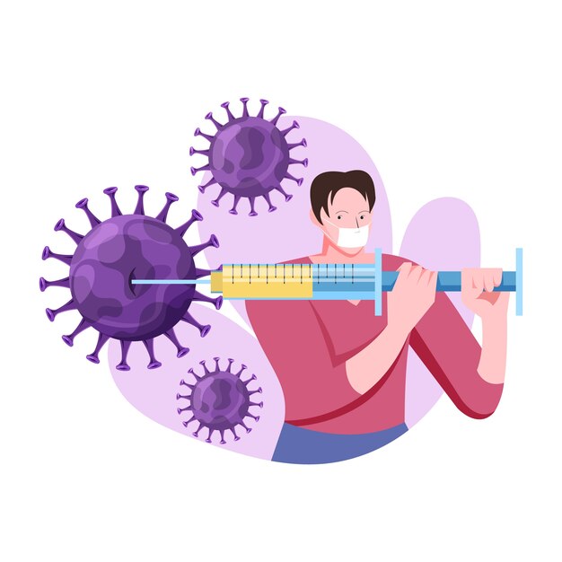 Luchar contra el concepto de ilustración de virus