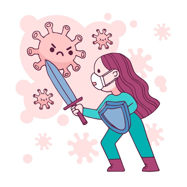 Luchar contra el concepto de ilustración de virus