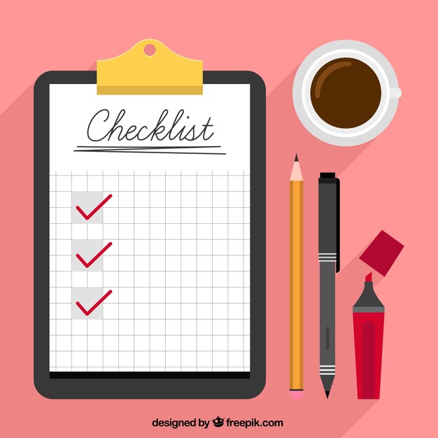 Lugar de trabajo con test y café