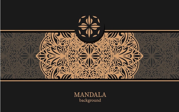 Lujo diseño de mandala ornamental fondo en color oro