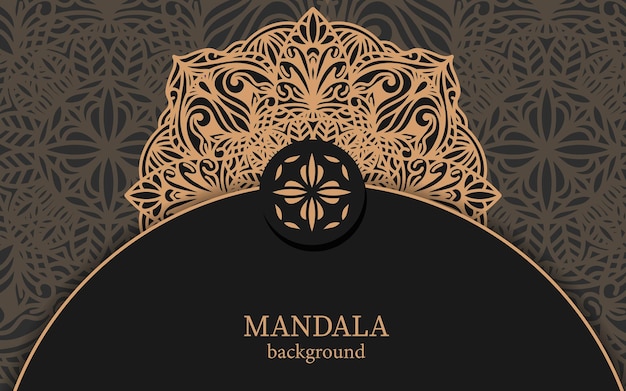 Lujo diseño de mandala ornamental fondo en color oro