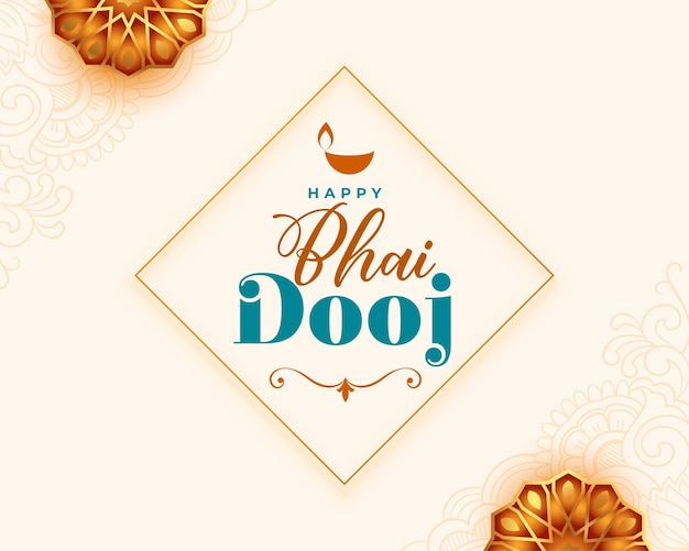 lujosa tarjeta de felicitación bhai dooj para el vector de relación entre hermano y hermana