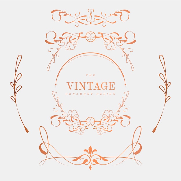 Vector gratuito lujoso conjunto de vectores vintage art nouveau insignia