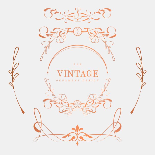 Lujoso conjunto de vectores vintage art nouveau insignia