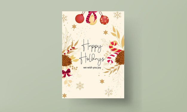 lujoso diseño de tarjeta de feliz Navidad dorado y rojo