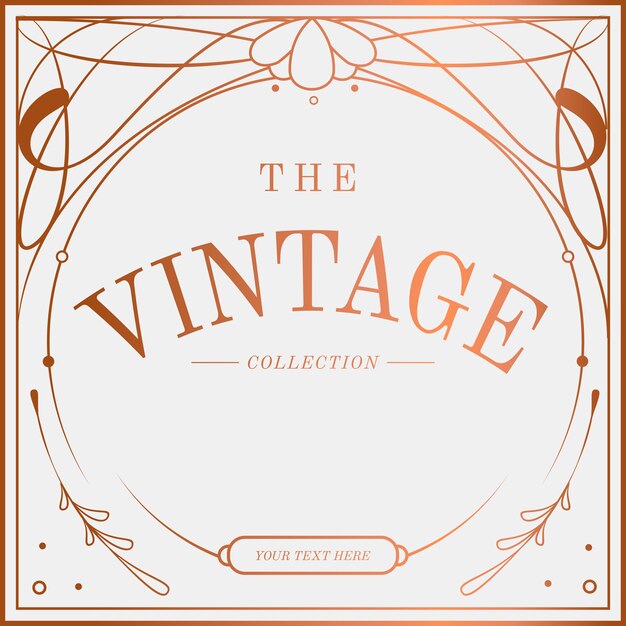 Lujoso vintage art nouveau insignia vector