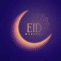 Vector gratuito luna creativa hecha con partículas de fondo eid.