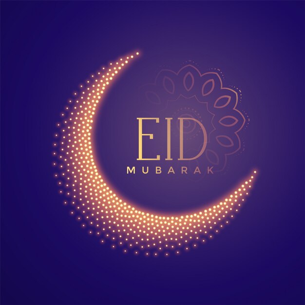 Luna creativa hecha con partículas de fondo eid.