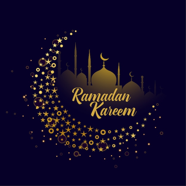 Luna decorativa diseño ramadan kareem fondo