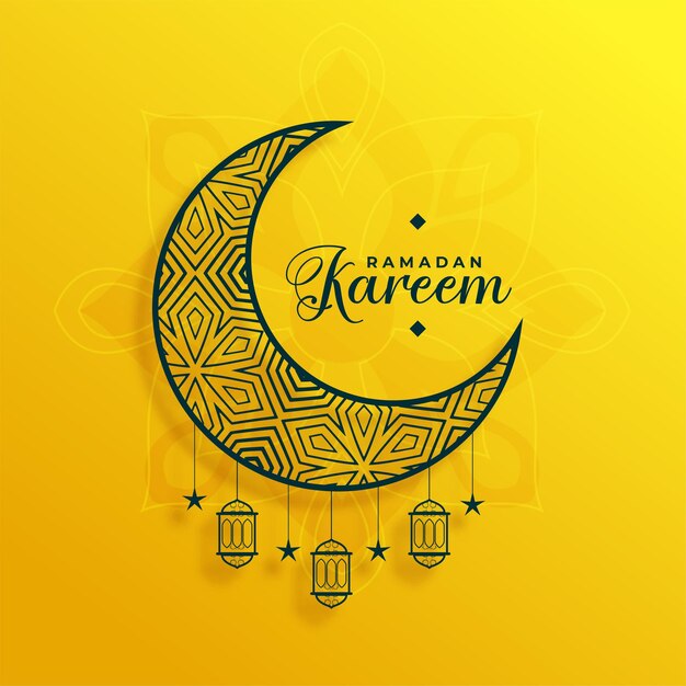 La luna decorativa de Ramadán Kareem y el fondo del festival de Eid