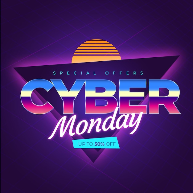 Lunes cibernético futurista retro