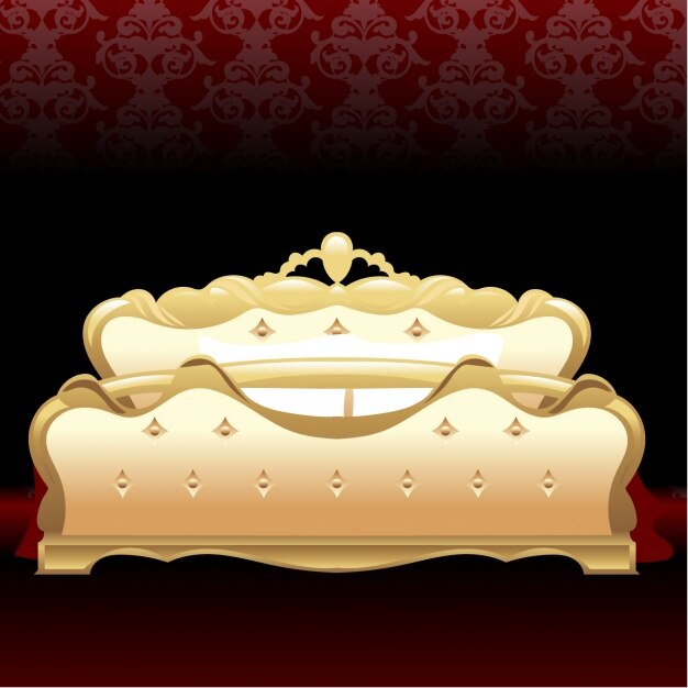 Vector gratuito luxurious bed