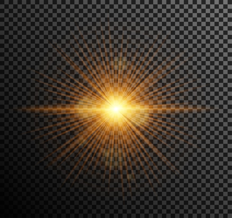 Vector gratuito luz dorada. partículas brillantes, bokeh, chispas, deslumbramiento con efecto de resaltado