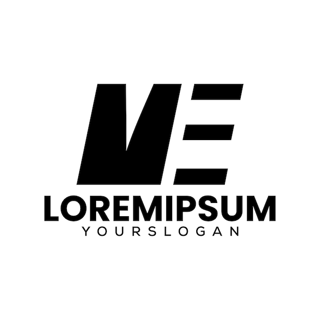 m e letra de diseño de logotipo de icono creativo