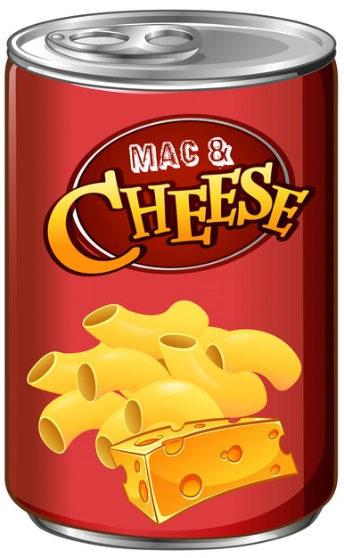Mac enlatado y queso en blanco
