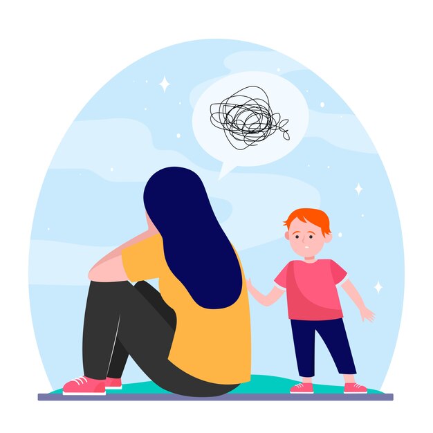 Madre deprimida e hijo pequeño