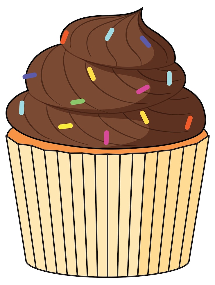 Vector gratuito magdalena con crema de chocolate