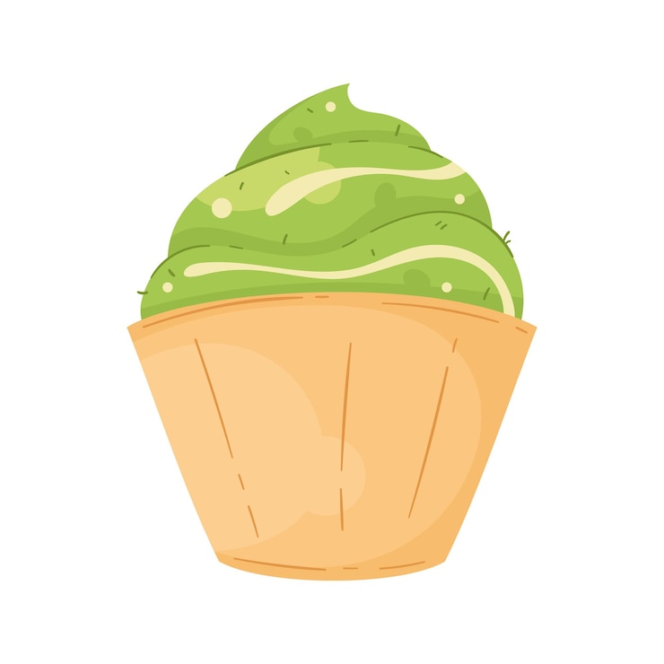 Vector gratuito magdalena de té matcha