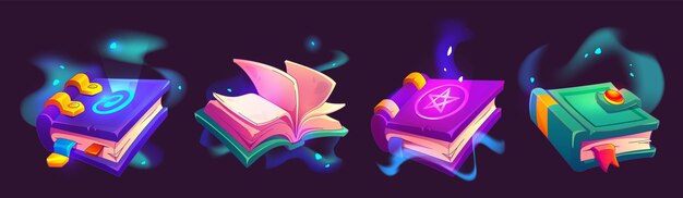 Magia libros cerrados y abiertos