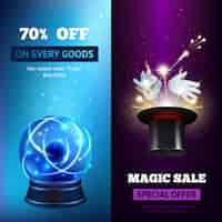 Vector gratuito magic banners vertical