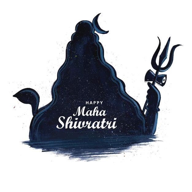 Maha shivratri para el fondo de la tarjeta de silueta de lord shiva