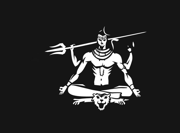 Maha Shivratri - Happy Nag Panchami Lord shiva - Afiche, Ilustración de vector de boceto dibujado a mano.