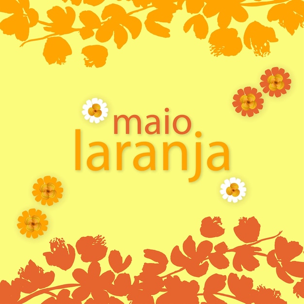 Vector gratuito maio laranja fondo de flores rojas naranjas banner de diseño de redes sociales vector libre