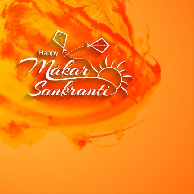 Makar sankranti, fondo con acuarelas