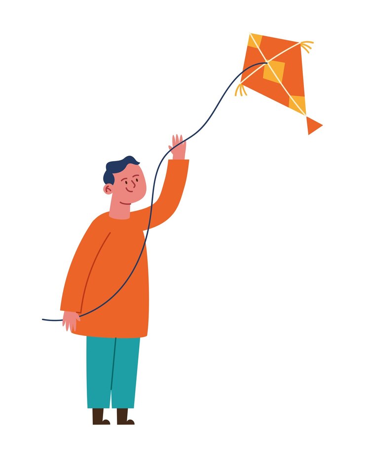 Vector gratuito makar sankranti hombre y cometa