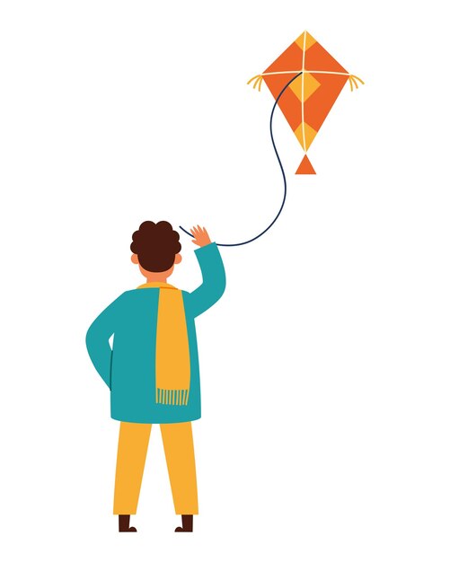 makar sankranti hombre con cometa