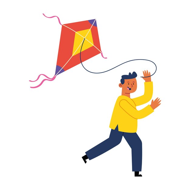 makar sankranti niño volando cometa