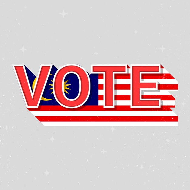 Malasia elección voto texto vector democracia