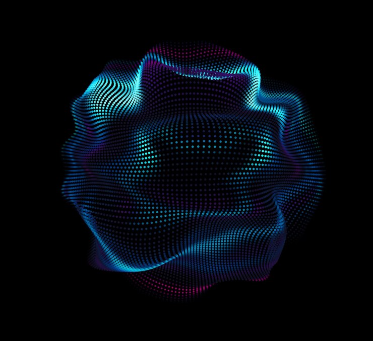 Vector gratuito malla de colores de vector abstracto sobre fondo oscuro tarjeta de estilo futurista fondo elegante para presentaciones de negocios esfera de punto corrupto estética del caos