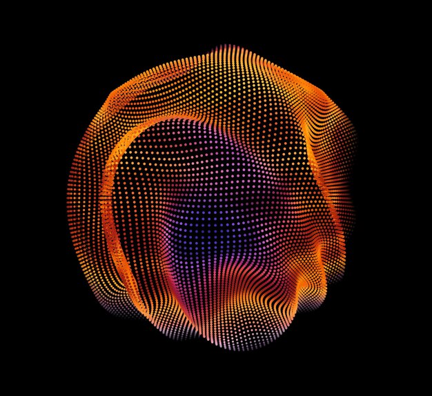 Malla de colores vector abstracto sobre fondo oscuro