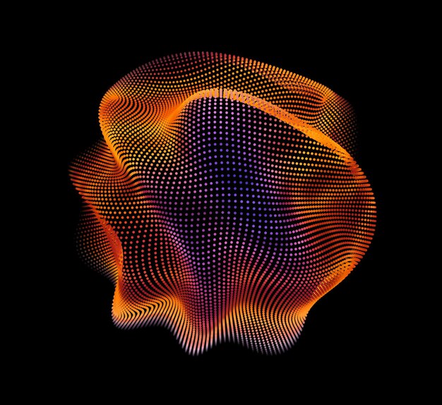 Malla colorida del vector abstracto en fondo oscuro. Tarjeta de estilo futurista.