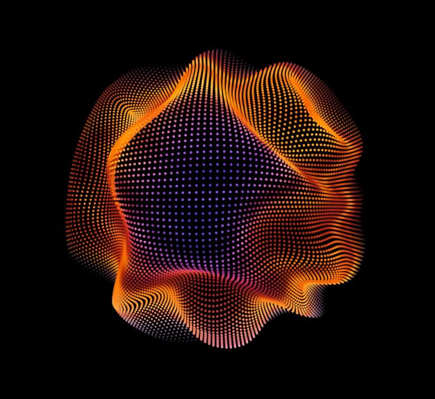 Malla colorida del vector abstracto en fondo oscuro. Tarjeta de estilo futurista