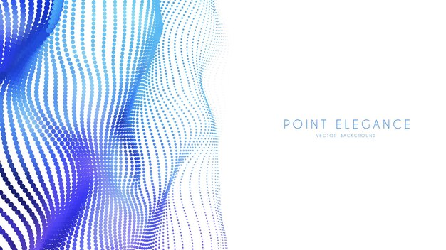 Malla de onda azul de partículas 3d abstracta en estilo de tecnología cibernética. Fondo de negocio abstracto.