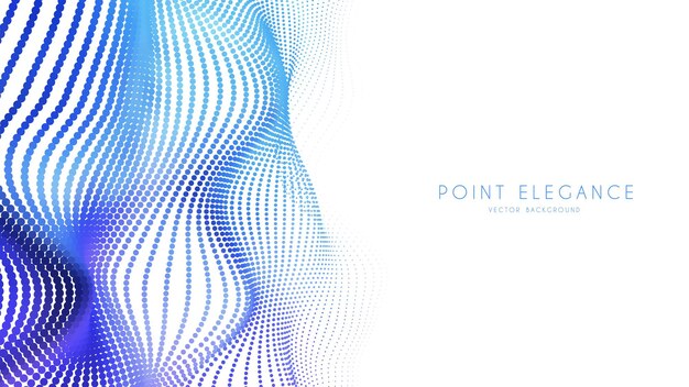 Malla de onda azul de partículas 3d abstracta en estilo de tecnología cibernética
