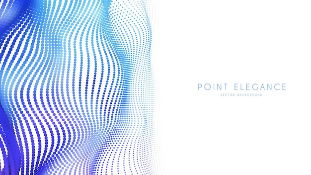 Malla de onda azul de partículas 3d abstracto en estilo de tecnología cibernética.