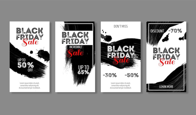 Vector gratuito mancha de acuarela black friday instagram stories